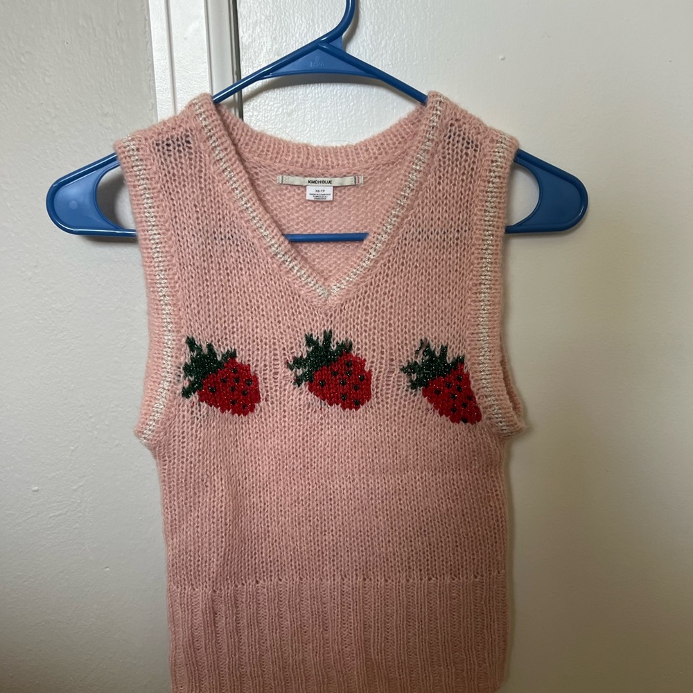Pink Strawberry Knit Vest